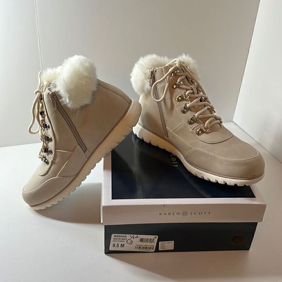 Karen Scott Shoes - Karen Scott Wanona Winter White Booties size 9.5 M